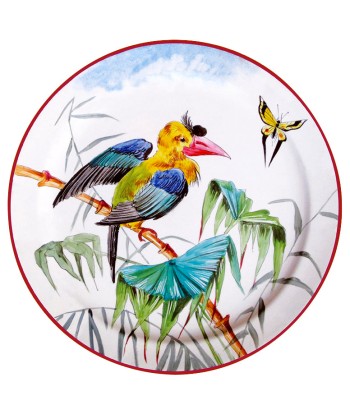 Coffret 6 Assiettes Tôle Oiseaux brillant des détails fins