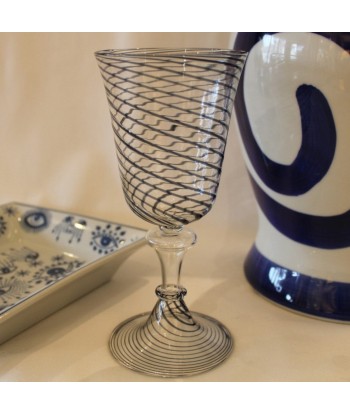 Verre A Pied Spirale Bleue livraison et retour toujours gratuits