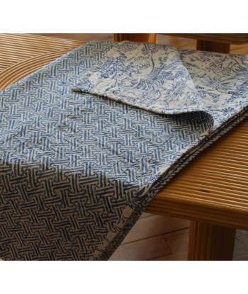 Nappe Bleue imprimée 100 % coton de la marque