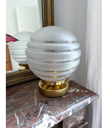 Lampe à poser vintage en verre translucide Economisez 