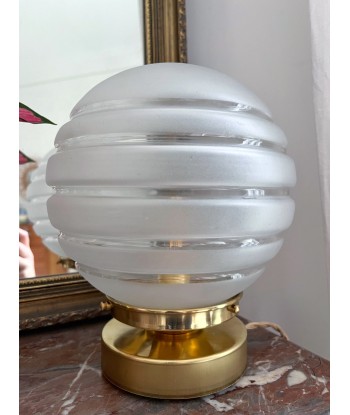 Lampe à poser vintage en verre translucide Economisez 