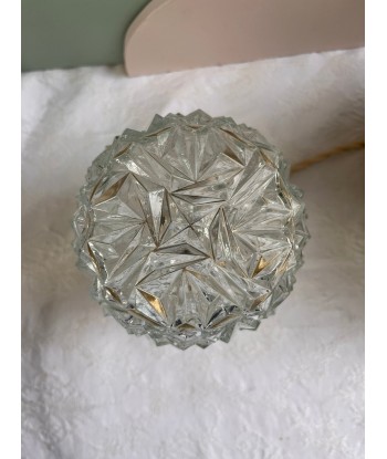 Lampe à poser vintage en verre ciselé pointe de diamant- petit modèle Diamond pas cher chine