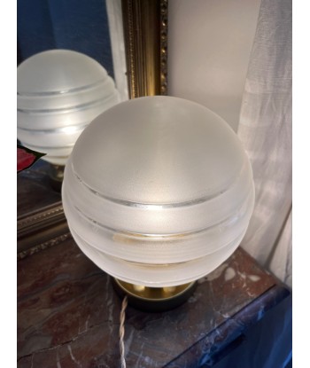 Lampe à poser vintage en verre translucide Economisez 