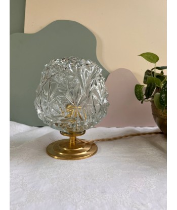 Lampe à poser vintage en verre ciselé pointe de diamant- petit modèle Diamond pas cher chine