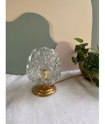 Lampe à poser vintage en verre ciselé pointe de diamant- petit modèle Diamond pas cher chine