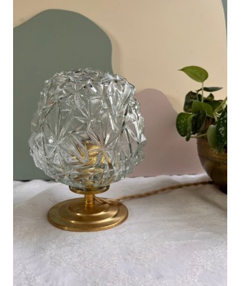 Lampe à poser vintage en verre ciselé pointe de diamant- petit modèle Diamond pas cher chine