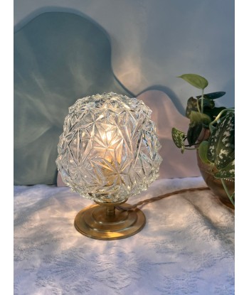 Lampe à poser vintage en verre ciselé pointe de diamant- petit modèle Diamond pas cher chine