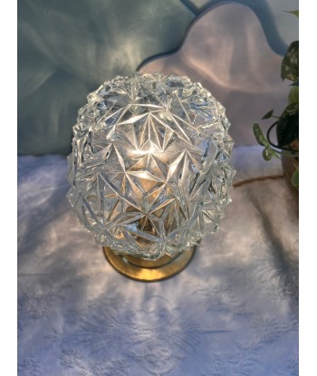 Lampe à poser vintage en verre ciselé pointe de diamant- petit modèle Diamond pas cher chine