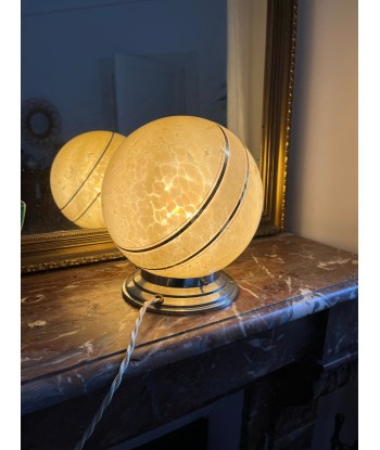 Lampe à poser vintage en verre de Clichy jaune meilleur choix