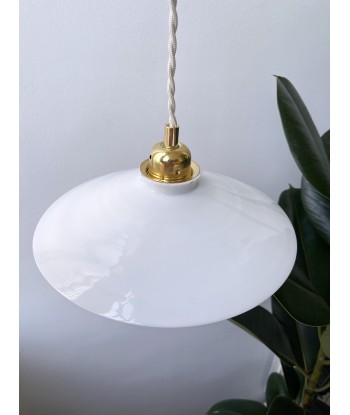 Suspension opaline vintage plate- modèle Lila - Moyen modèle 2024