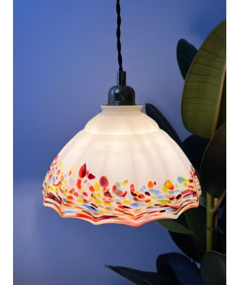 Suspension opaline vintage années 60-70 multicolore- modèle Edna de l' environnement