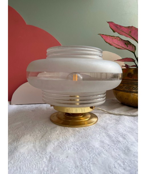 Lampe à poser vintage en verre translucide- modèle Héloïse solde