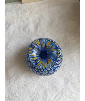 Petit vase bleu en verre de Murano vintage Millefiori - Sulfure - Murrine Murrina Amélioration de cerveau avec