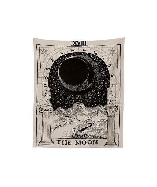 Tenture Carte de Tarot la Lune destockage