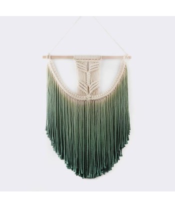 Tenture Macramé Dégradé Vert brillant des détails fins