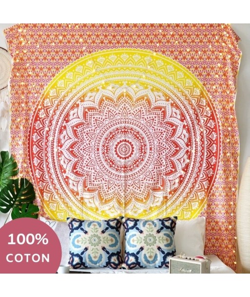 Tenture Coton Mandala Orange Fin de série