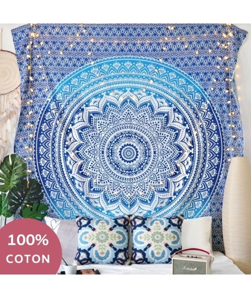 Tenture Coton Mandala Bleu Livraison rapide