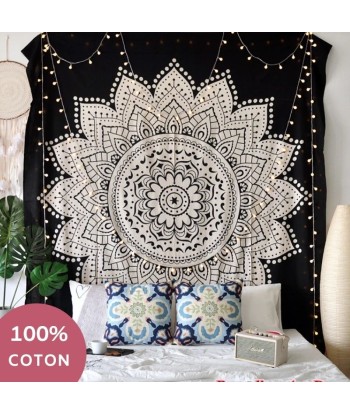 Tenture Coton Mandala Noir et Blanc 2024