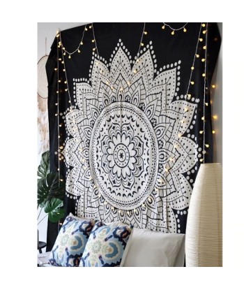 Tenture Coton Mandala Noir et Blanc 2024