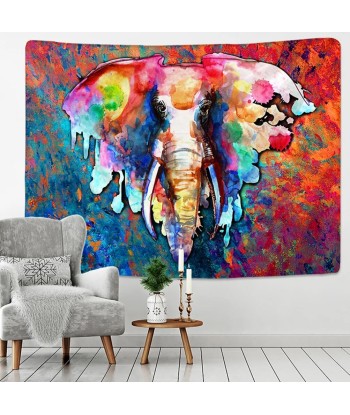 Tenture Murale Eléphant Artistique Amélioration de cerveau avec