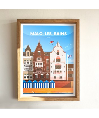 AFFICHE MALO LES BAINS - LA PLAGE destockage