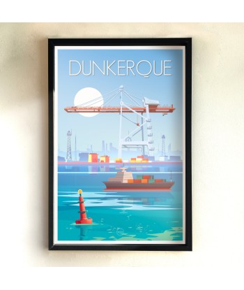 AFFICHE DUNKERQUE - LE PORT INDUSTRIEL solde