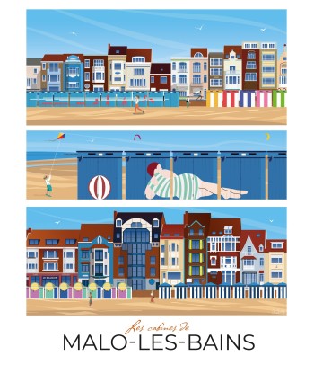 AFFICHE MALO LES BAINS - LES CABINES DE PLAGE votre