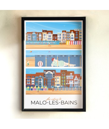 AFFICHE MALO LES BAINS - LES CABINES DE PLAGE votre