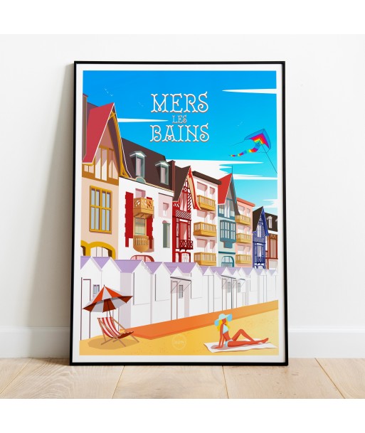 AFFICHE MERS-LES-BAINS - LA PLAGE Comparez et commandez 