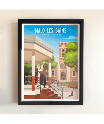 AFFICHE MALO LES BAINS - LA PLACE TURENNE Livraison rapide