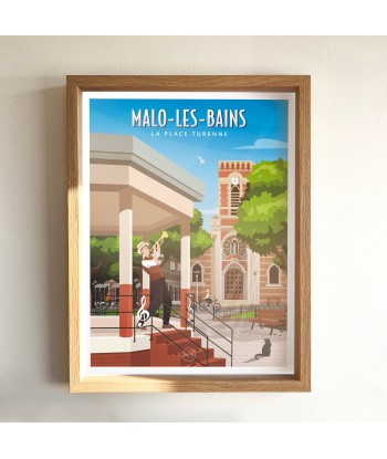 AFFICHE MALO LES BAINS - LA PLACE TURENNE Livraison rapide