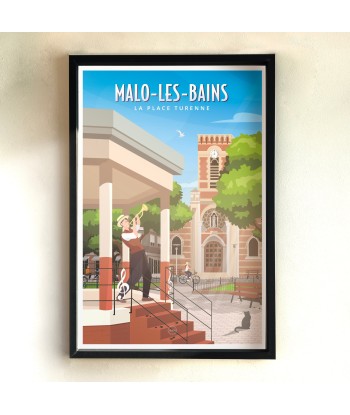 AFFICHE MALO LES BAINS - LA PLACE TURENNE Livraison rapide