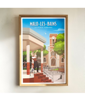 AFFICHE MALO LES BAINS - LA PLACE TURENNE Livraison rapide