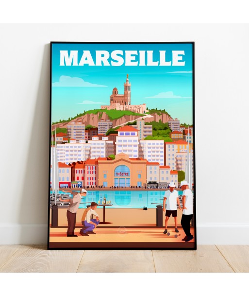 AFFICHE MARSEILLE - LE VIEUX PORT ou a consommer sur place