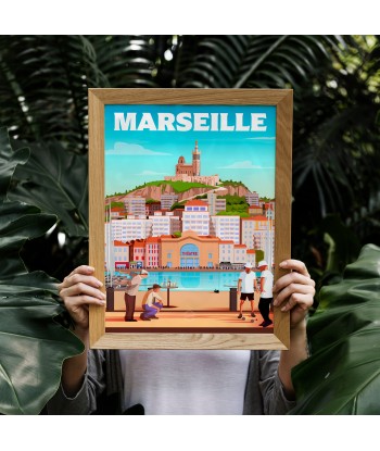 AFFICHE MARSEILLE - LE VIEUX PORT ou a consommer sur place