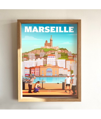 AFFICHE MARSEILLE - LE VIEUX PORT ou a consommer sur place