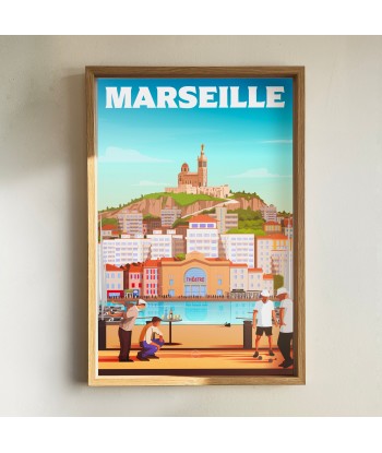 AFFICHE MARSEILLE - LE VIEUX PORT ou a consommer sur place