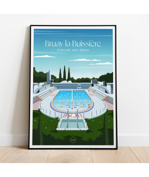 AFFICHE BRUAY-LA-BUISSIÈRE - LA PISCINE ART-DÉCO la colonne vertébrale