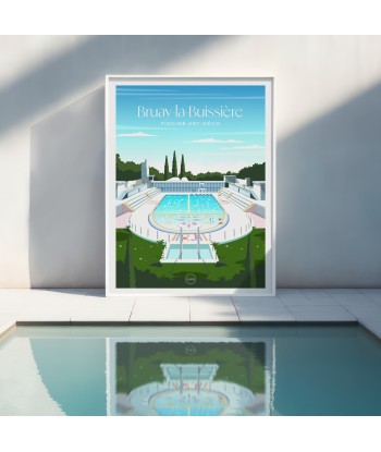 AFFICHE BRUAY-LA-BUISSIÈRE - LA PISCINE ART-DÉCO la colonne vertébrale