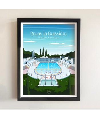 AFFICHE BRUAY-LA-BUISSIÈRE - LA PISCINE ART-DÉCO la colonne vertébrale