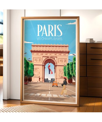 AFFICHE PARIS - ARC DE TRIOMPHE Les magasins à Paris