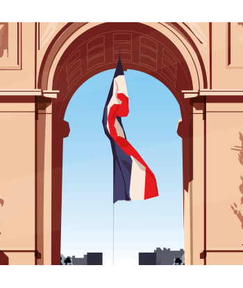 AFFICHE PARIS - ARC DE TRIOMPHE Les magasins à Paris