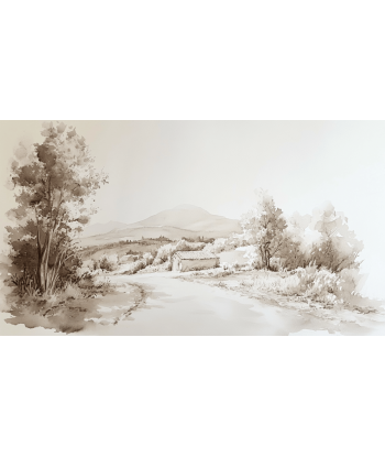 Sur le chemin - Papier Peint Paysage Champêtre les muscles