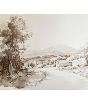 Sur le chemin - Papier Peint Paysage Champêtre les muscles