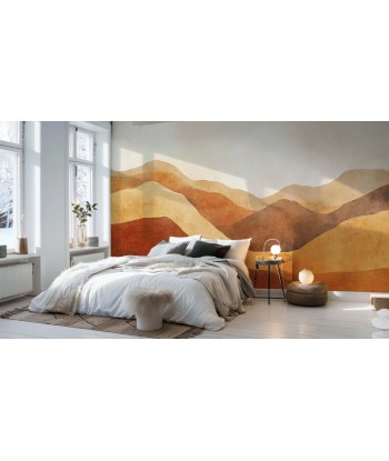 Paysage Désertique : Mur Naturel en Couleurs Chaudes Fin de série