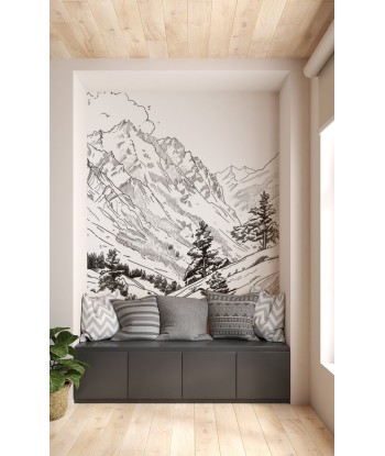 Poésie des Hauteurs - Illustration Alpine en Noir et Blanc shop