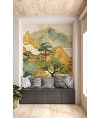 Tranquillité d'Asie : Panorama Mural de Collines Enchantées soldes