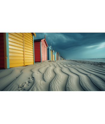 Cabanes de plage en couleurs de France