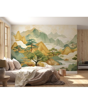 Tranquillité d'Asie : Panorama Mural de Collines Enchantées soldes