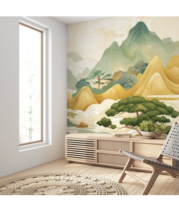 Tranquillité d'Asie : Panorama Mural de Collines Enchantées soldes